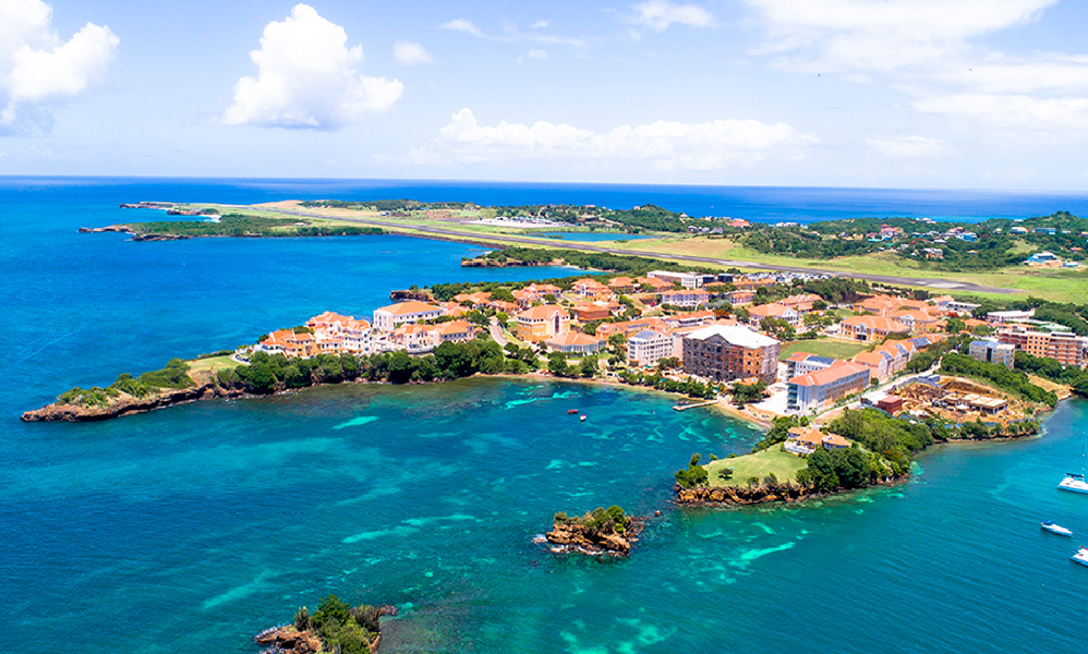 Aerial view of St. George's University Grenada