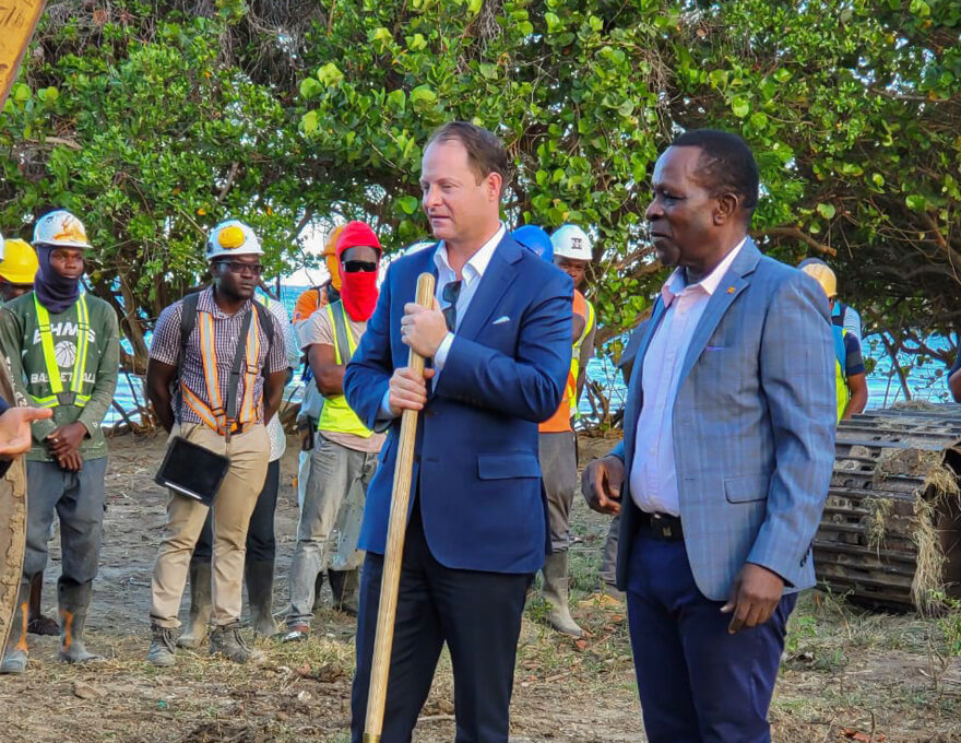 InterContinental Hotel Group's Regional Vice President, Development Alex Kuhl and the Prime Minister of Grenada at the ground breaking ceremony for the InterContinental Grenada Resort